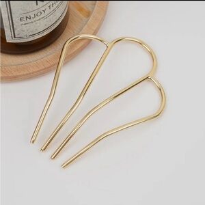 M Shaped  Gold Hairpin